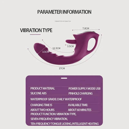 Dual-Head G-Spot & Rabbit Vibrator Wand – USB Rechargeable & Waterproof - Passion Pulse Adult