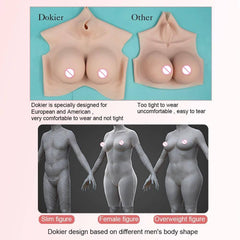 Dokier K Cup Fake Boobs: Realistic Silicone Breast Forms for Crossdressing, Drag Queens, Shemales, and Transgender Individuals - Passion Pulse Adult