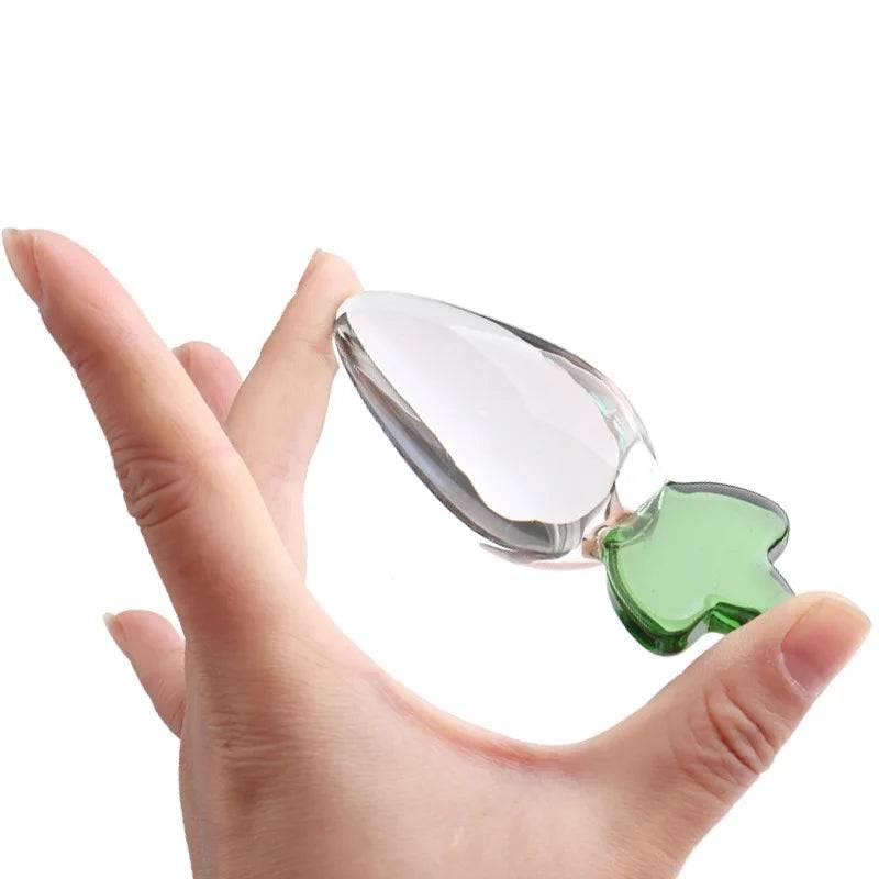 Radish Crystal Glass Dildo - Unique Design for Anal & Vaginal Play - Passion Pulse Adult
