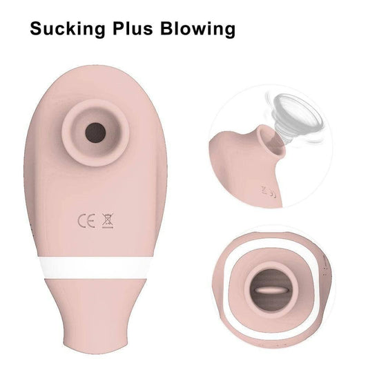 2-in-1 Clitoral Sucking & Licking Vibrator – Dual Stimulation for Clitoris and Nipple - Passion Pulse Adult