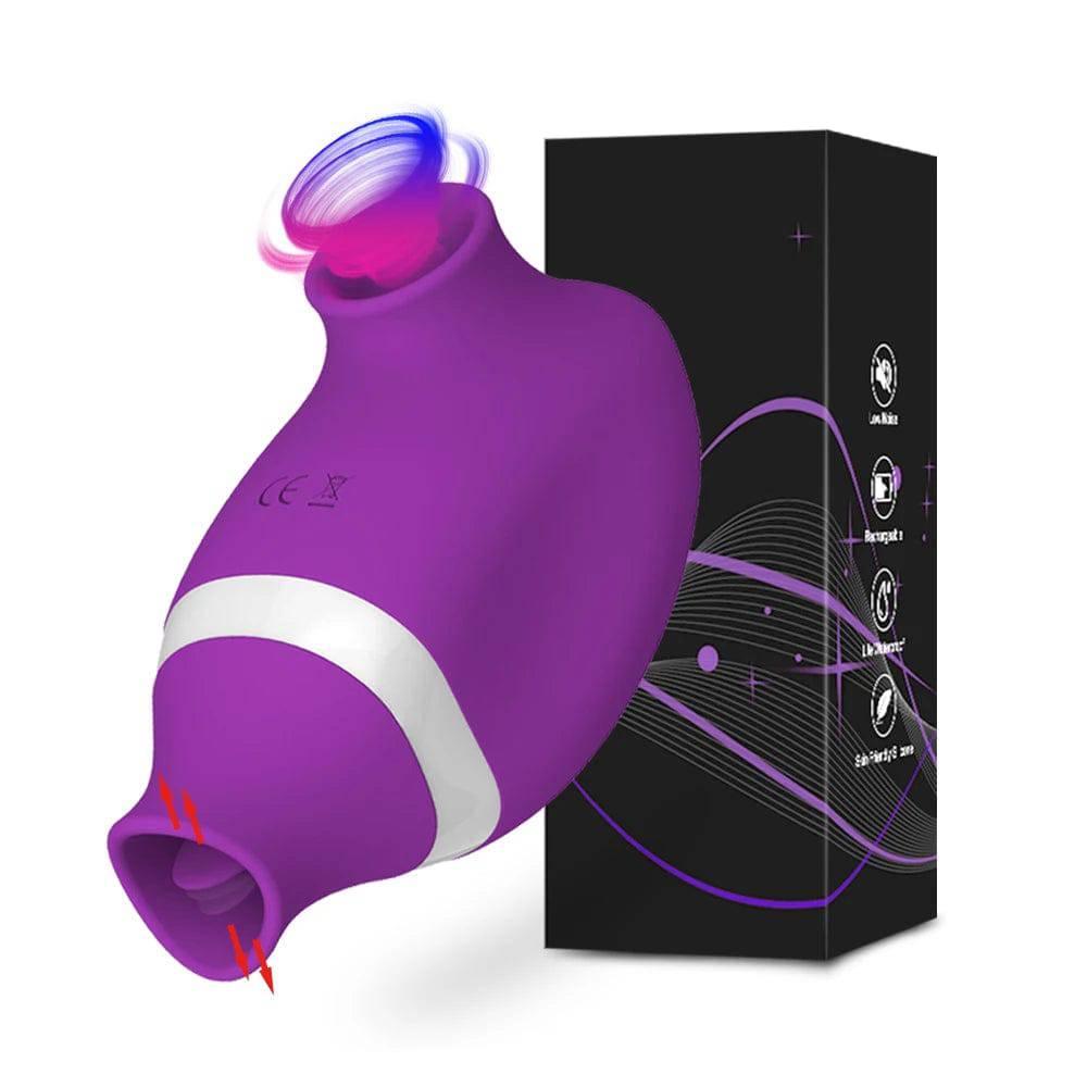 2-in-1 Clitoral Sucking & Licking Vibrator – Dual Stimulation for Clitoris and Nipple - Passion Pulse Adult