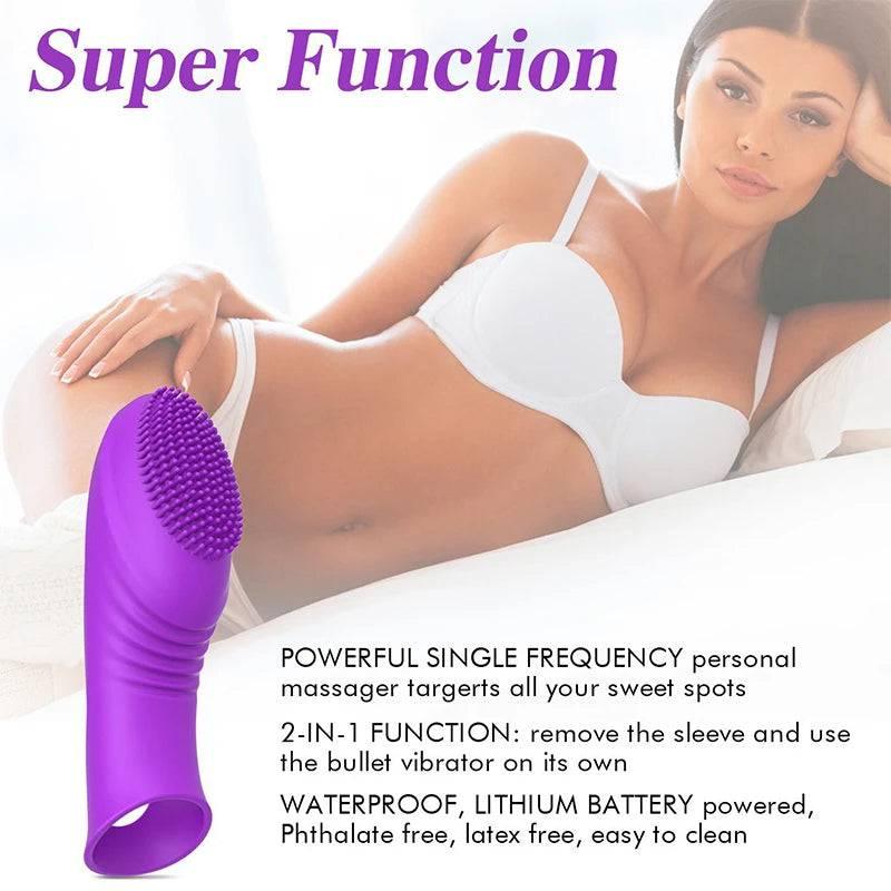 Finger Vibrator for G-Spot, Clitoral, & Vaginal Stimulation | Orgasm Massager & Masturbator | Erotic Finger Sleeve Sex Toys for Women & Men - Passion Pulse Adult