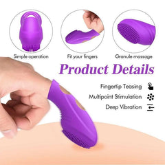 Finger Vibrator for G-Spot, Clitoral, & Vaginal Stimulation | Orgasm Massager & Masturbator | Erotic Finger Sleeve Sex Toys for Women & Men - Passion Pulse Adult