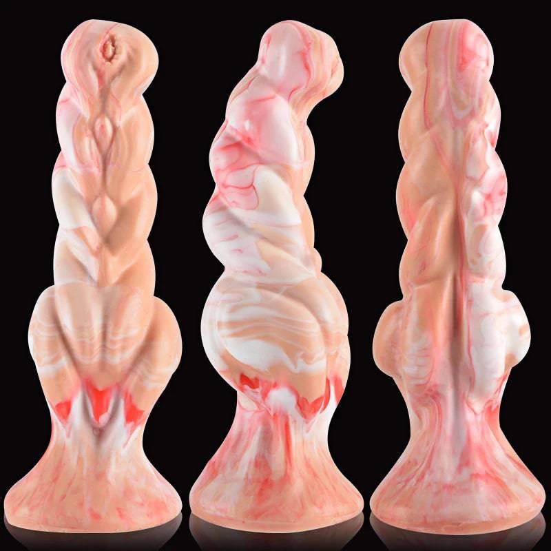Body-Safe Silicone Monster Dildo – 7.3" Realistic Anal & Vaginal Penetrator with Suction Cup - Passion Pulse Adult