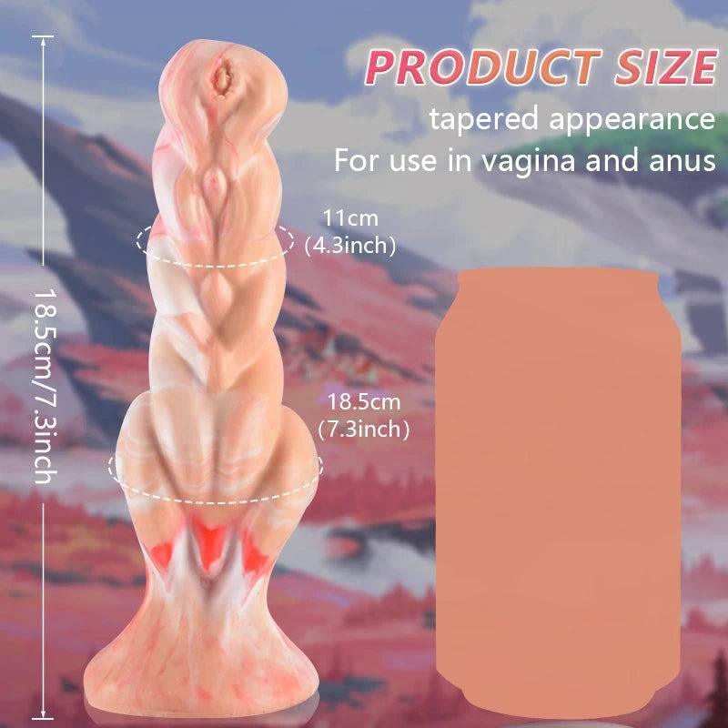 Body-Safe Silicone Monster Dildo – 7.3" Realistic Anal & Vaginal Penetrator with Suction Cup - Passion Pulse Adult