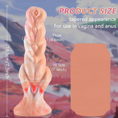 Body-Safe Silicone Monster Dildo – 7.3" Realistic Anal & Vaginal Penetrator with Suction Cup - Passion Pulse Adult