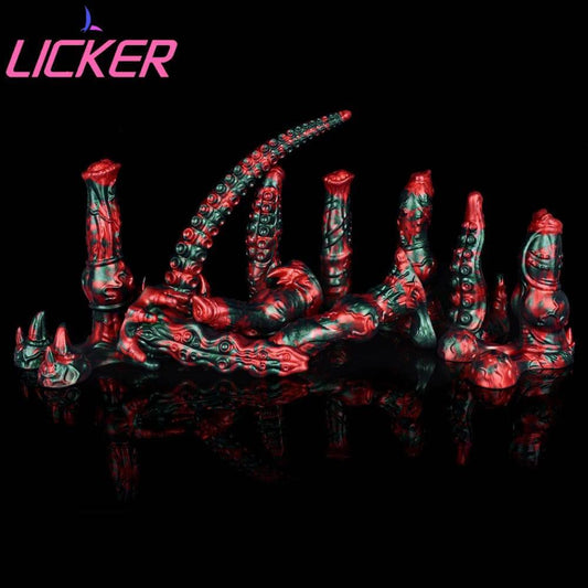 LICKER Dog Knot & Tentacle Fantasy Dildo - G-Spot & Anal Pleasure - Passion Pulse Adult