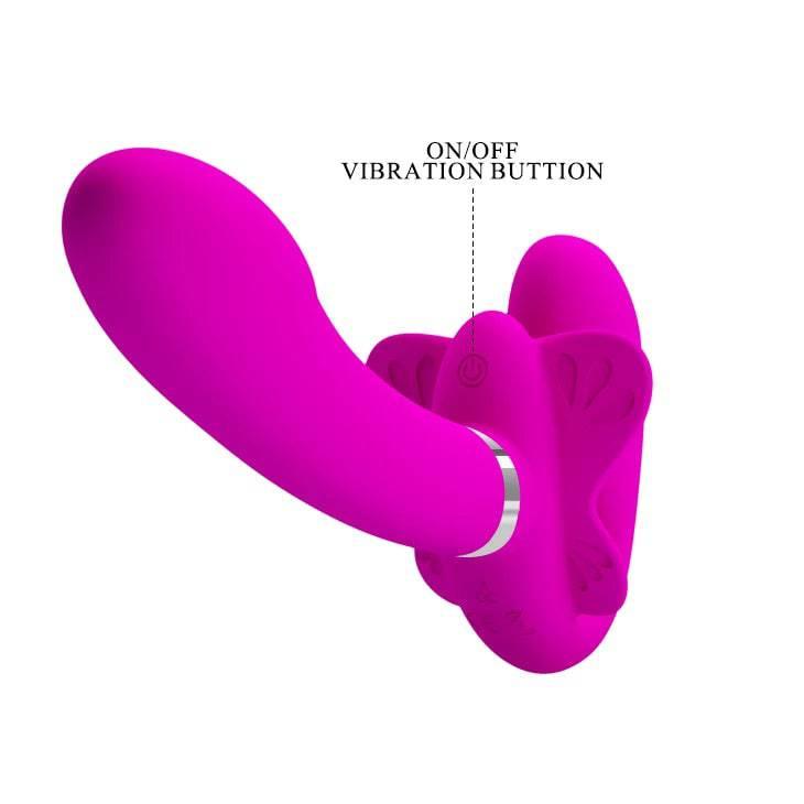 Pretty Love 12-Speed Strap-On Vibrator | Double Penetration Dildo for Lesbian Couples & Women - Passion Pulse Adult