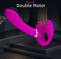 Pretty Love 12-Speed Strap-On Vibrator | Double Penetration Dildo for Lesbian Couples & Women - Passion Pulse Adult