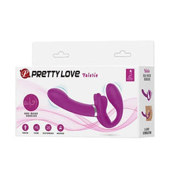 Pretty Love 12-Speed Strap-On Vibrator | Double Penetration Dildo for Lesbian Couples & Women - Passion Pulse Adult