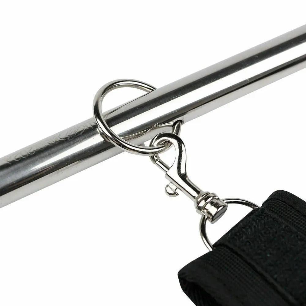 Adjustable Steel Leg Spreader Bar with Ankle and Wrist Cuffs | Neck Collar Bondage Restraint Set for SM Roleplay and Erotic Fantasy - Passion Pulse Adult