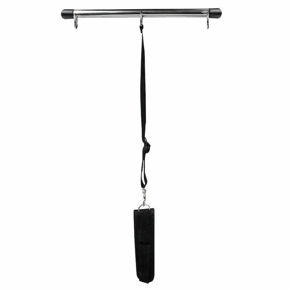 Adjustable Steel Leg Spreader Bar with Ankle and Wrist Cuffs | Neck Collar Bondage Restraint Set for SM Roleplay and Erotic Fantasy - Passion Pulse Adult