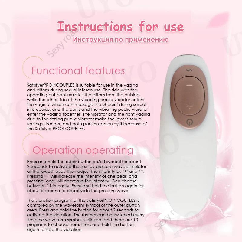 Satisfyer Pro4 Couples Sucking Vibrator – G-Spot & Clitoral - Passion Pulse Adult