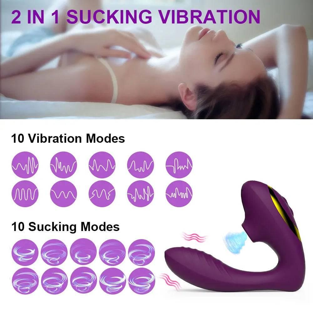 10 Speeds Vagina Sucking Vibrator Vibrating Sucker Oral Sex Suction Clitoris Stimulator Erotic Sex Toy for Women Sexual Wellness - Passion Pulse Adult