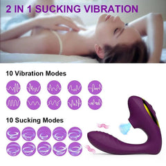 10 Speeds Vagina Sucking Vibrator Vibrating Sucker Oral Sex Suction Clitoris Stimulator Erotic Sex Toy for Women Sexual Wellness - Passion Pulse Adult