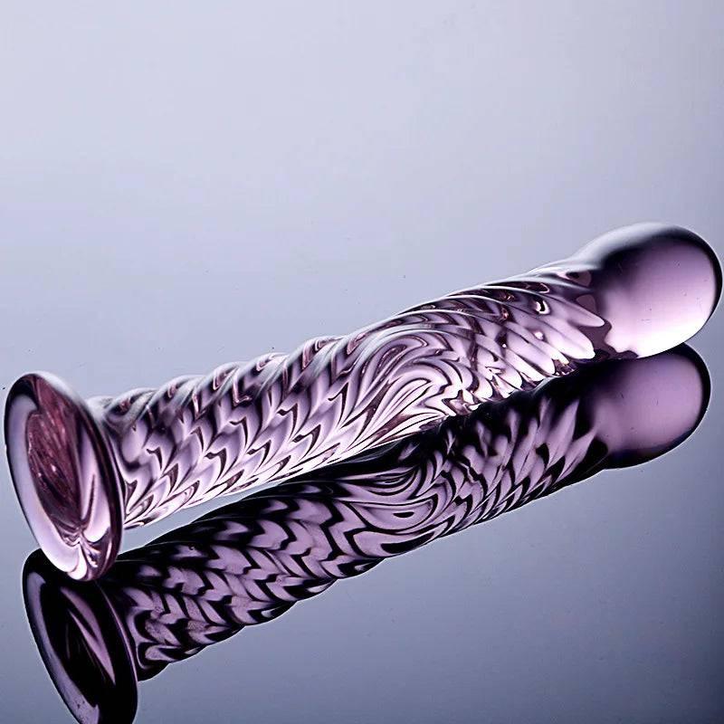 17cm Crystal Glass Dildo – Realistic Design with Suction Cup for G-Spot Massage - Passion Pulse Adult