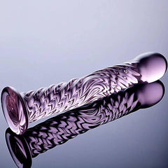 17cm Crystal Glass Dildo – Realistic Design with Suction Cup for G-Spot Massage - Passion Pulse Adult
