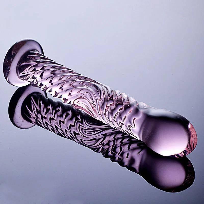 17cm Crystal Glass Dildo – Realistic Design with Suction Cup for G-Spot Massage - Passion Pulse Adult