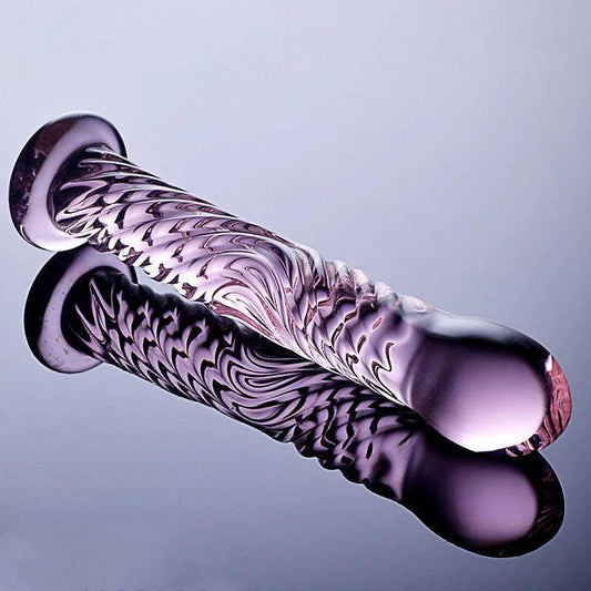 17cm Crystal Glass Dildo – Realistic Design with Suction Cup for G-Spot Massage - Passion Pulse Adult