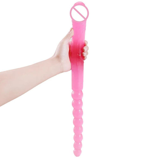 370mm Extra Long Soft Double Head Dildo Toy For Adult Flexible Jelly Vagina Anal Women Gay Lesbian Ended Dong Penis Artificial - Passion Pulse Adult