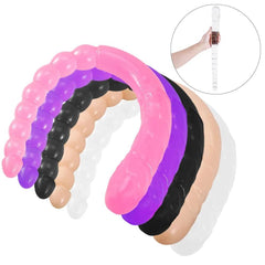 370mm Extra Long Soft Double Head Dildo Toy For Adult Flexible Jelly Vagina Anal Women Gay Lesbian Ended Dong Penis Artificial - Passion Pulse Adult