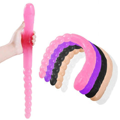 370mm Extra Long Soft Double Head Dildo Toy For Adult Flexible Jelly Vagina Anal Women Gay Lesbian Ended Dong Penis Artificial - Passion Pulse Adult