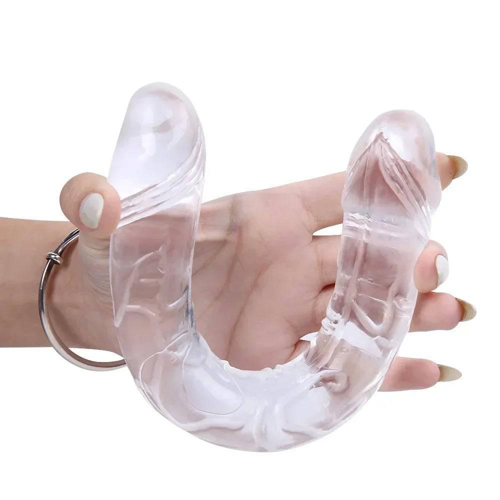 Double Head Dildo Long Jelly Realistic Dildo Double Ended Dildo Flexible Penis for Women Masturbator Sex Toys for Lesbian - Passion Pulse Adult