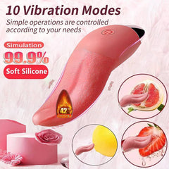 Heated Tongue Licking Vibrator for Women: Clitoris & G-Spot Stimulator - Passion Pulse Adult