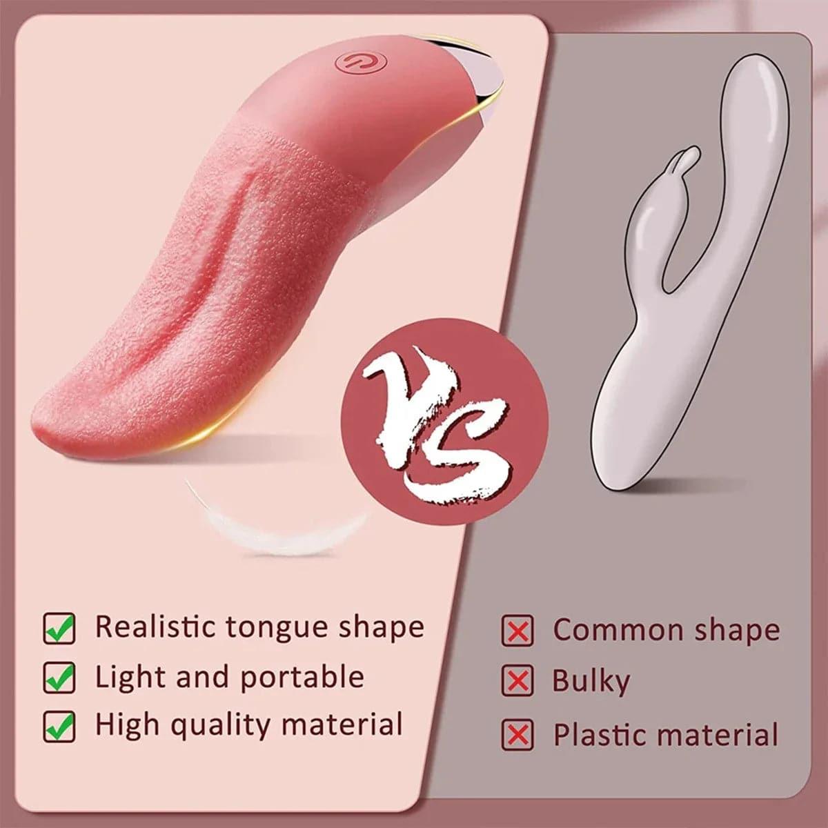 Heated Tongue Licking Vibrator for Women: Clitoris & G-Spot Stimulator - Passion Pulse Adult