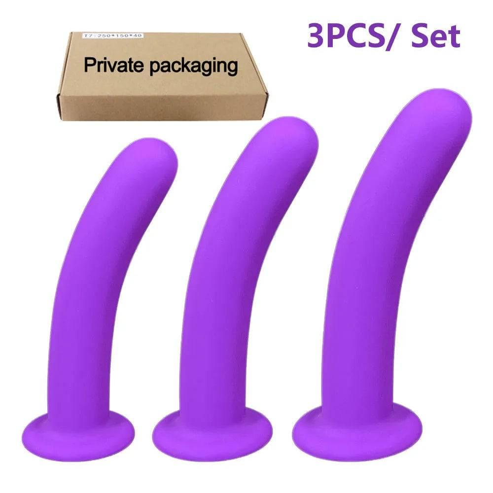 3-Piece Silicone Anal Plug Set – Beginner-Friendly Butt Plugs with Suction Cup for Prostate Massage - Passion Pulse Adult
