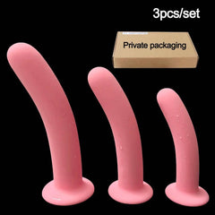 3-Piece Silicone Anal Plug Set – Beginner-Friendly Butt Plugs with Suction Cup for Prostate Massage - Passion Pulse Adult