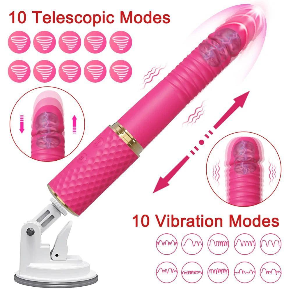 Telescopic Dildo Vibrator – Automatic G-Spot Thrusting Toy - Passion Pulse Adult