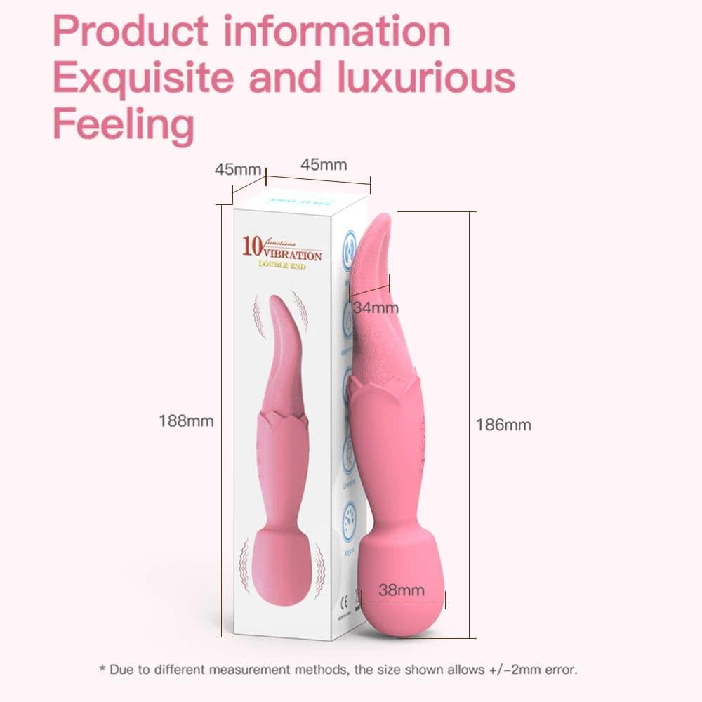 Powerful AV Vibrator Dildos Real Tongue Licking for Women 10 Modes Clitoris Stimulator G Spot Vagina Massager Sex Toys for Woman - Passion Pulse Adult