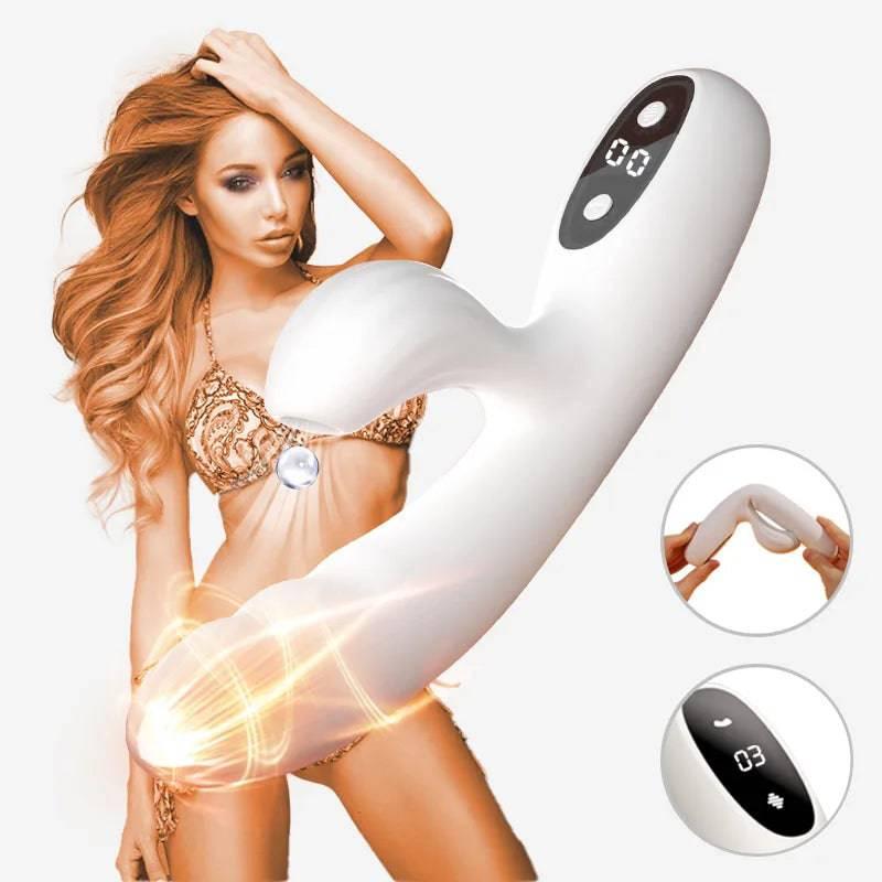 Soft and Cute Clitoris Stimulation Wand with LCD Display for Women Flexible Vibrating Insertion AV Pleasure Toys for Women - Passion Pulse Adult
