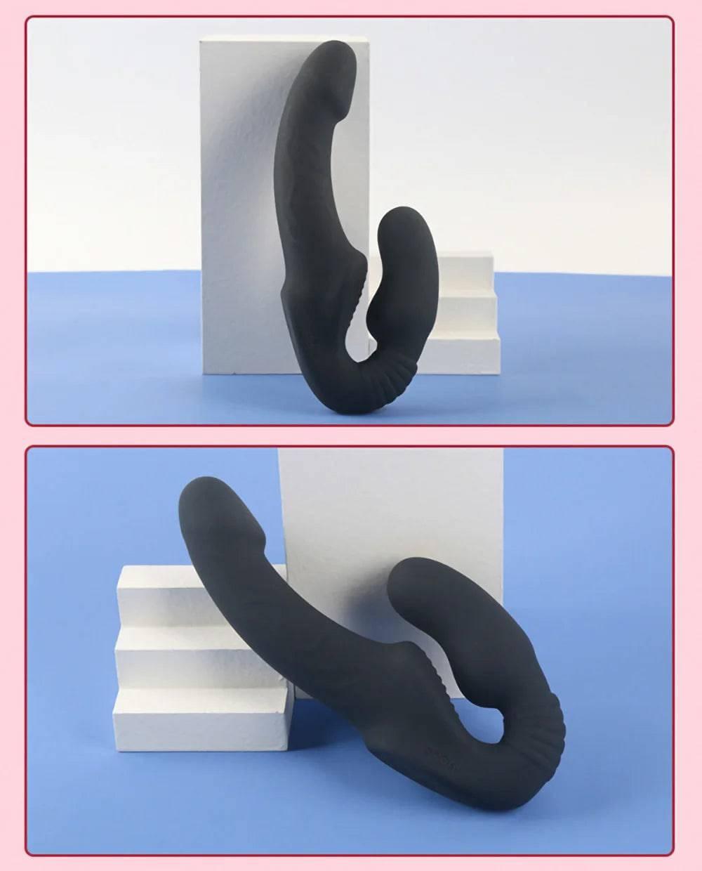 Strapless Strap-On Dildo Vibrator with Remote Control | G-Spot & Clitoral Stimulator | Sex Toy for Women & Lesbian Couples - Passion Pulse Adult