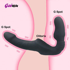 Strapless Strap-On Dildo Vibrator with Remote Control | G-Spot & Clitoral Stimulator | Sex Toy for Women & Lesbian Couples - Passion Pulse Adult