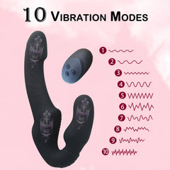 Strapless Strap-On Dildo Vibrator with Remote Control | G-Spot & Clitoral Stimulator | Sex Toy for Women & Lesbian Couples - Passion Pulse Adult