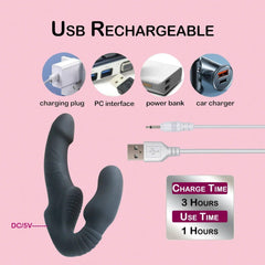 Strapless Strap-On Dildo Vibrator with Remote Control | G-Spot & Clitoral Stimulator | Sex Toy for Women & Lesbian Couples - Passion Pulse Adult
