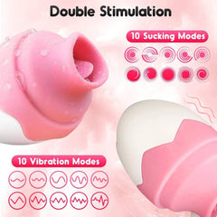 Tongue Licking Vibrator – Oral Egg Massager for G-Spot, Clitoris & Nipple Stimulation - Passion Pulse Adult