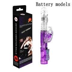 Telescopic G-Spot Rabbit Vibrator – Clit & Vaginal Massager - Passion Pulse Adult