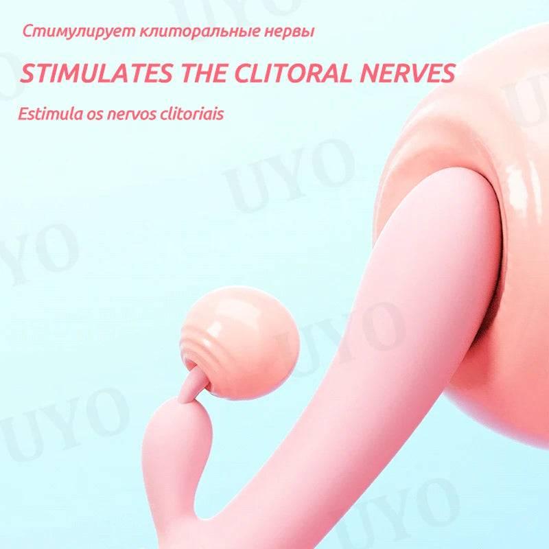 UYO Silicone Rabbit Vibrator – USB Rechargeable, Waterproof G-Spot & Clitoral Stimulator - Passion Pulse Adult