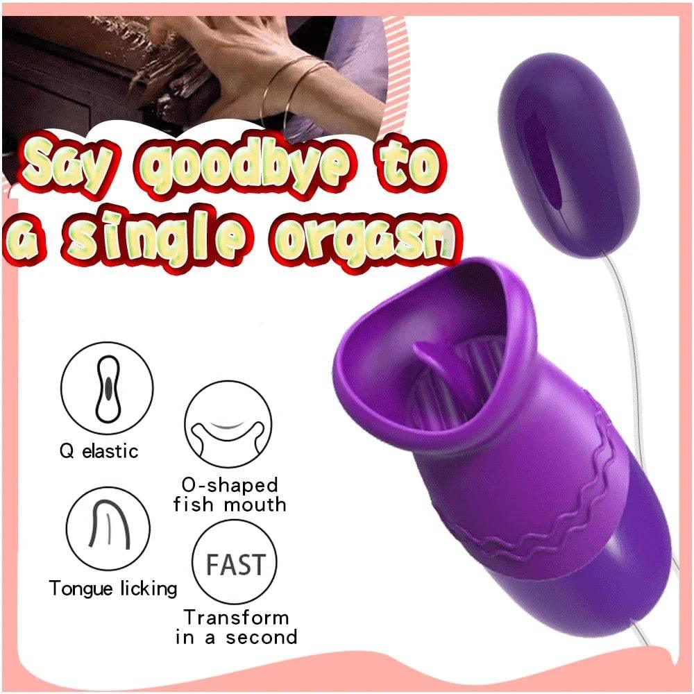 PASSION PULSE Tongue Licking Egg Vibrator: G-Spot & Clitoris Stimulator - Passion Pulse Adult