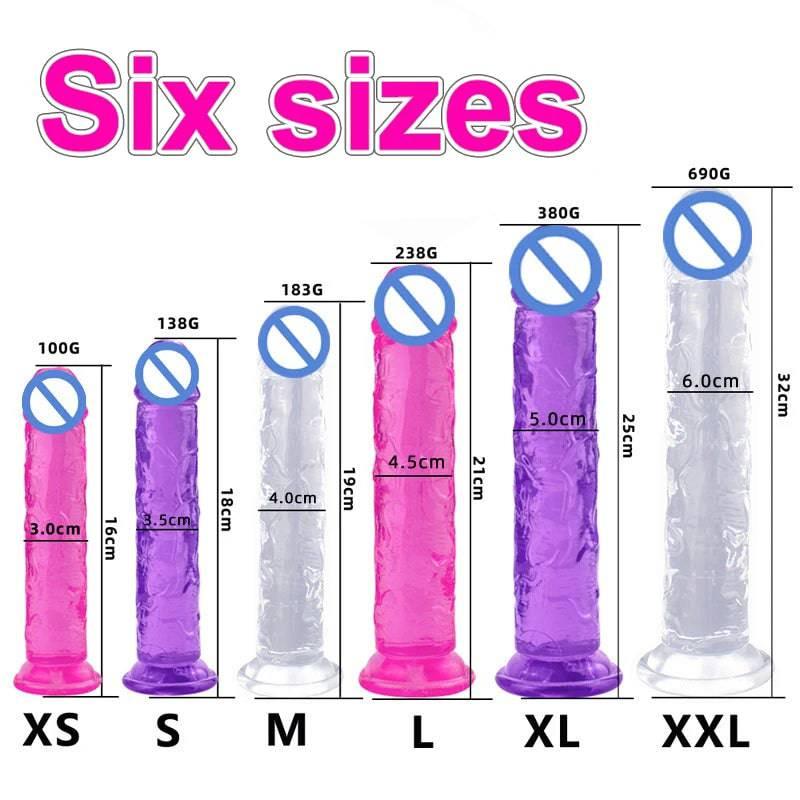 Affordable Realistic Jelly Dildo – 6 Sizes - Passion Pulse Adult