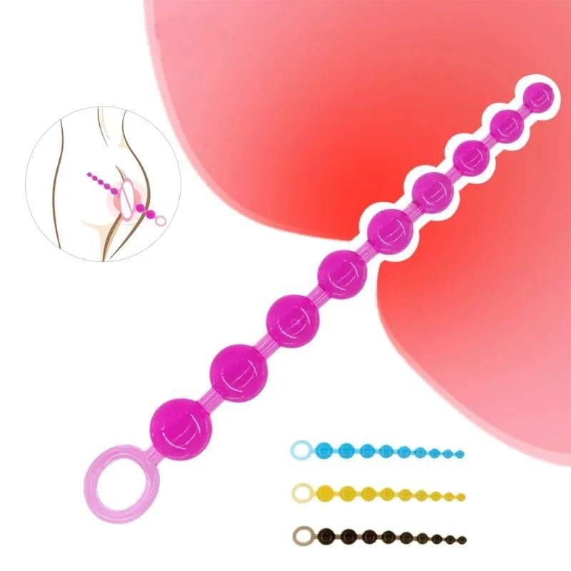 10 Beads Anal Silky Sensation - 10-Bead Silicone Pleasure String - Passion Pulse Adult