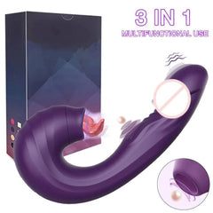 3-in-1 Clitoral Sucking Vibrator – Tongue Licking Dildo & Clit Stimulator for Women - Passion Pulse Adult