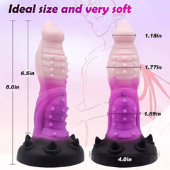 8-Inch Fantasy Dragon Dildo – G-Spot & Prostate Silicone Suction Cup Toy - Passion Pulse Adult