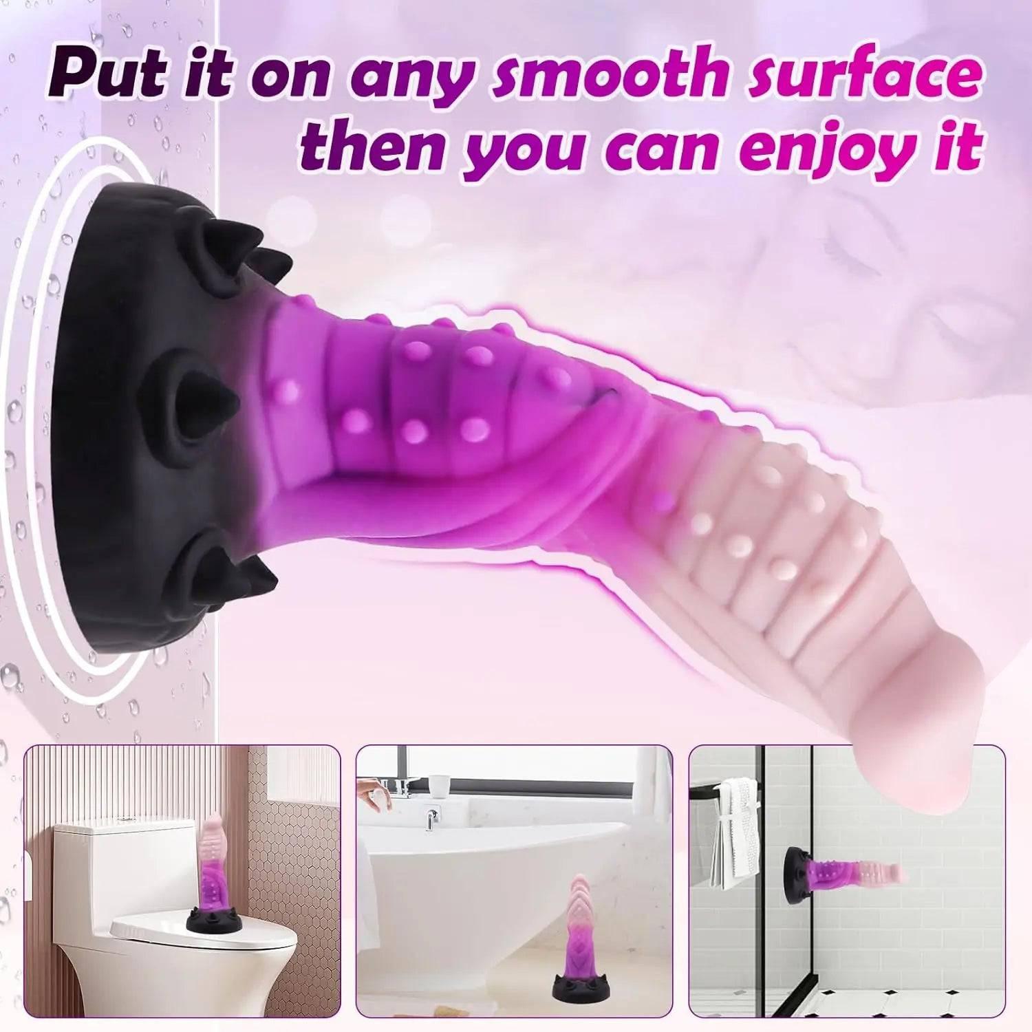 8-Inch Fantasy Dragon Dildo – G-Spot & Prostate Silicone Suction Cup Toy - Passion Pulse Adult