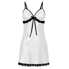Elegant Lace Nightgown for Women - Sexy Lingerie with Adjustable Straps and Floral Lace Trim - Passion Pulse Adult