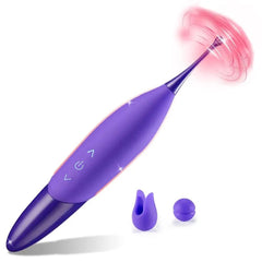 Mini Clitoris G-Spot Vibrator for Women: 3 Silicone Heads, 10 Vibration Modes, Clitoral & Penis Stimulator - Passion Pulse Adult