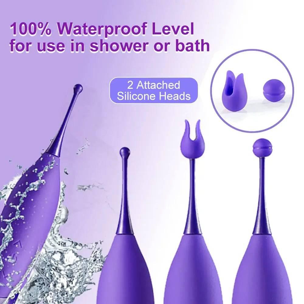 Mini Clitoris G-Spot Vibrator for Women: 3 Silicone Heads, 10 Vibration Modes, Clitoral & Penis Stimulator - Passion Pulse Adult